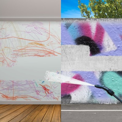 Binnen en buiten graffiti cleaner
