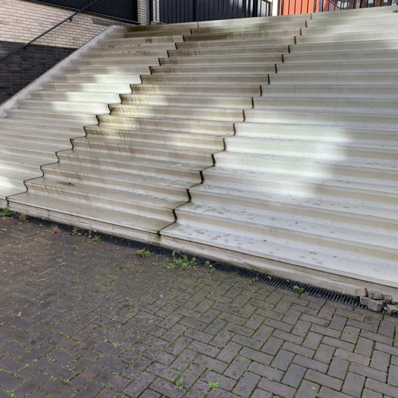 Algen groei op trappen kijk de video (Slide 2 van 7)